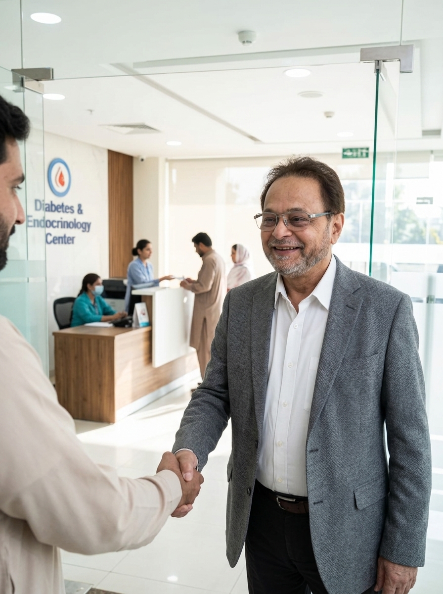 Dr. Azfar consulting patient